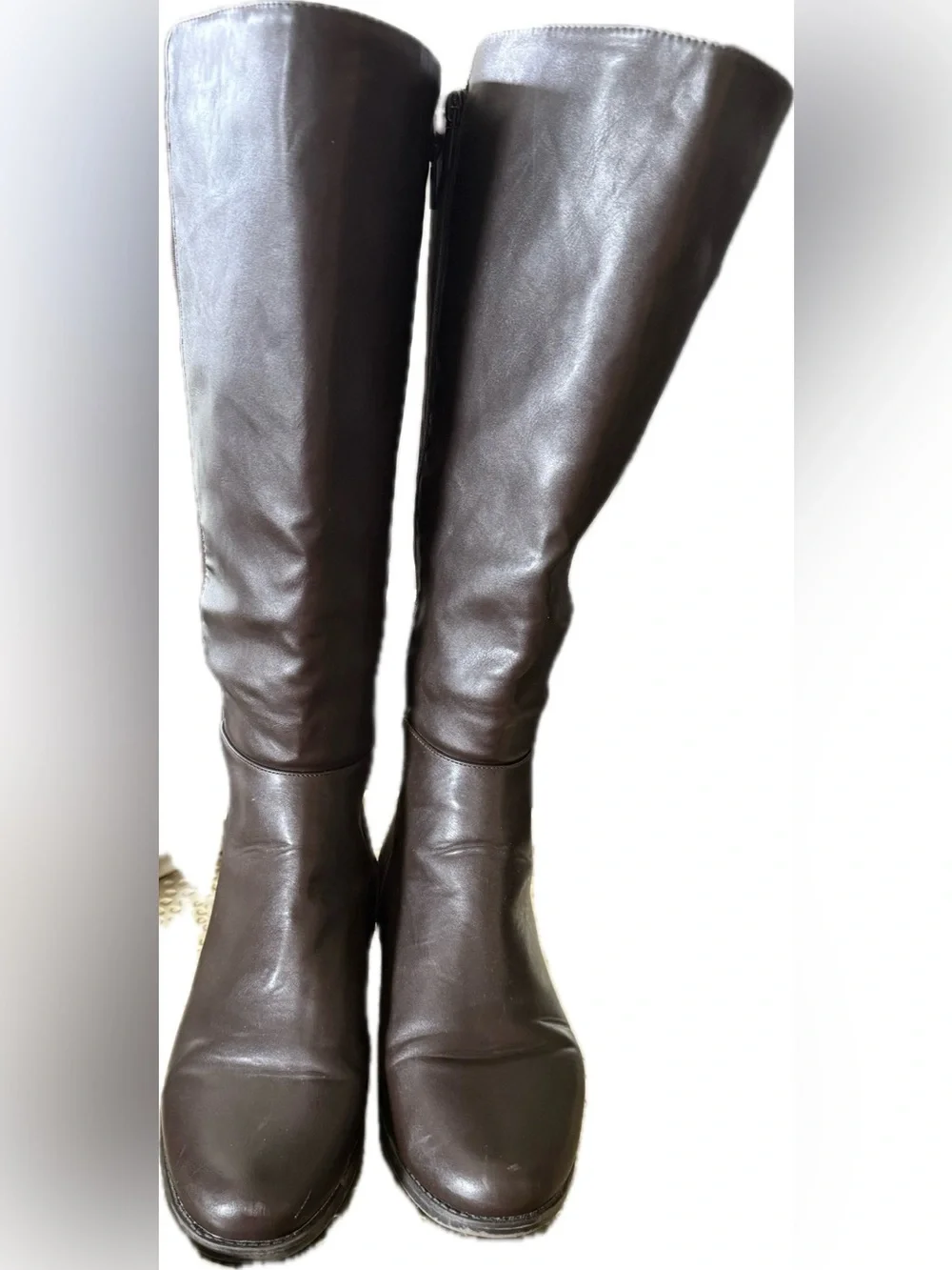 Lane Bryant Dark Brown Tall Riding Boots w/Stretch Back Size 10W